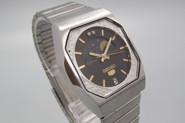 セイコー5　ムーンフェイズ　腕時計　6347-601A　自動巻き　23石　メンズ時計　コレクション
