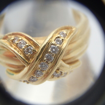Tiffany&Co. ティファニー シグネチャーリング ダイヤ 750 K18 イエロー ゴールド 金 重量約6.6ｇ　アップ