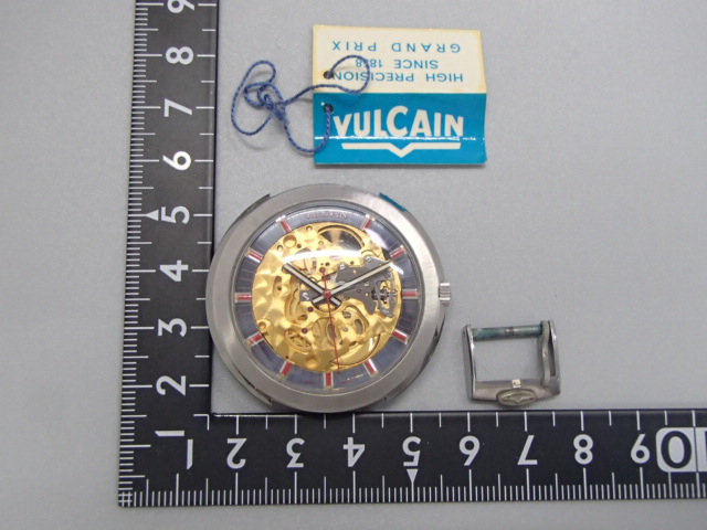 ヴァルカン　腕時計　スケルトン　22石　自動巻き　ケース・尾錠のみ　MSR　メンズ時計　　大きさ