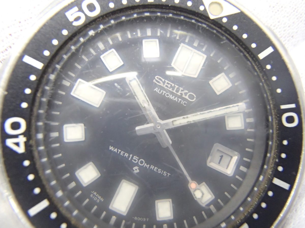 セイコー 腕時計 セカンドダイバー デイト 150m防水 6105-8110 自動巻き 　文字盤