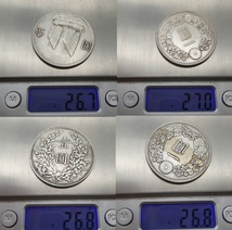 中国古銭　1円銀貨　5点　重量