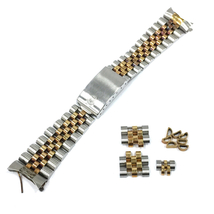 ロレックス 腕時計用 ブレス ベルト SS × 18KYG メンズ 全長14.8cm ラグ幅2cm 駒×5個 パーツ×7個 ROLEX　