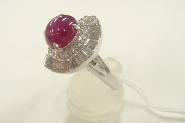 Pt900 ルビー 12.5g 5.48ct 1.39ct 