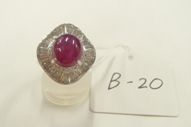 Pt900 ルビー 12.5g 5.48ct 1.39ct 