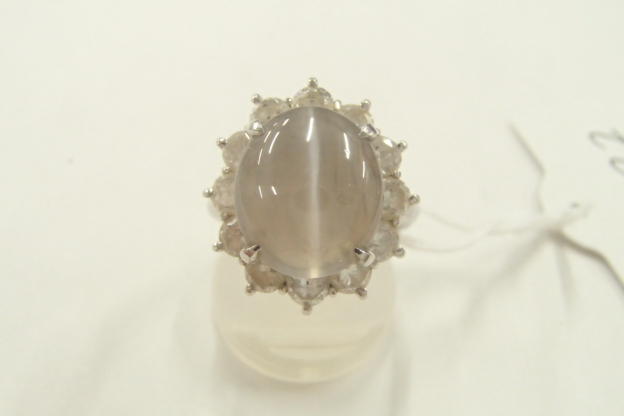 pt900 キャッツアイ リング 11.4g C6.51ct D1.89ct