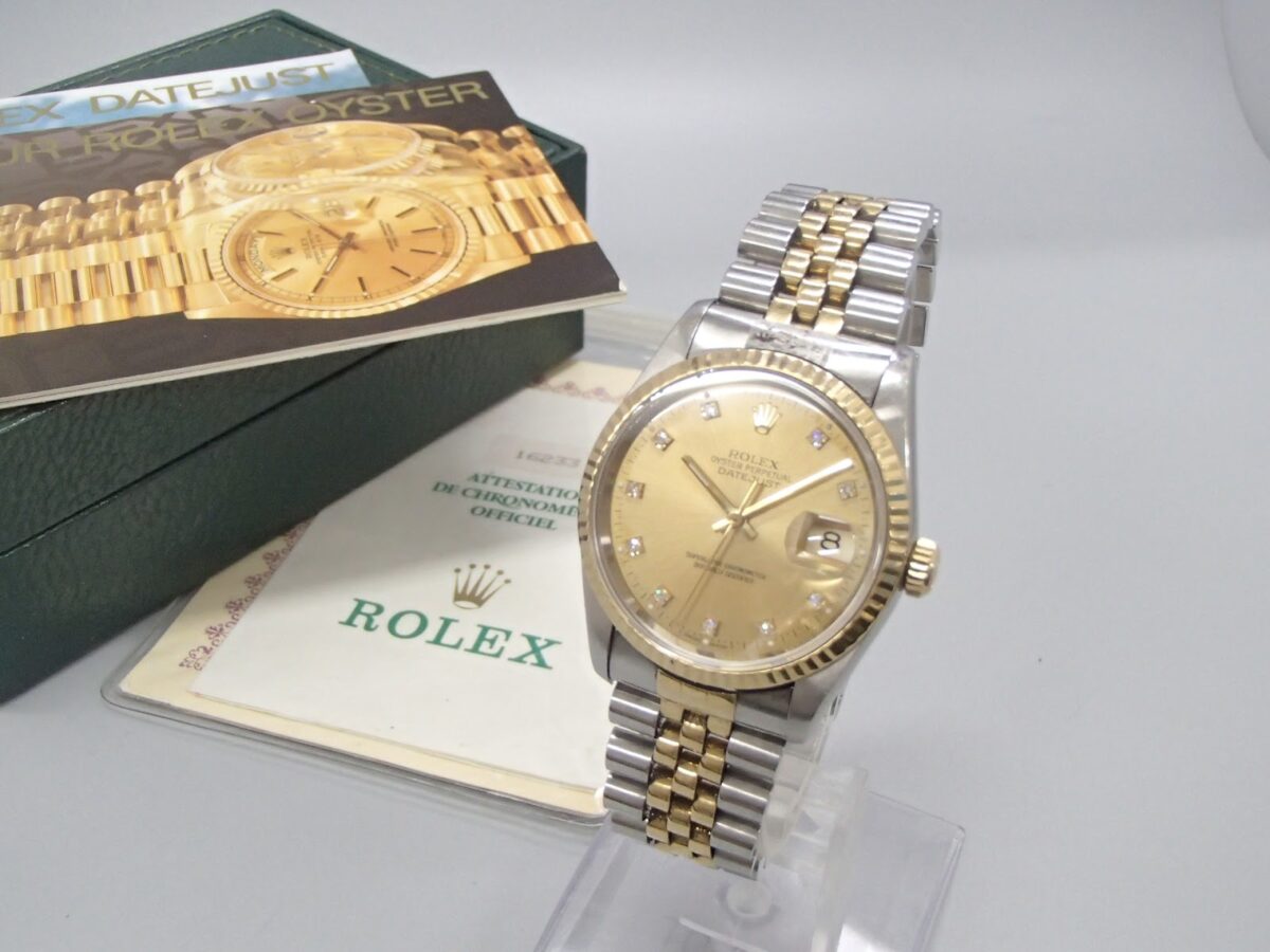 ROLEX ロレックス デイトジャスト 16233G シャンパン文字盤 メンズ 腕時計