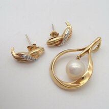 MIKIMOTO ミキモト ペンダントトップ ネックレス ピアス　3点セット　 K18 真珠　