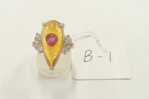 pt900 ｺﾞｰﾙﾃﾞﾝｻﾌｧｲｱ 13.7g 16.62ct 0.84ct 