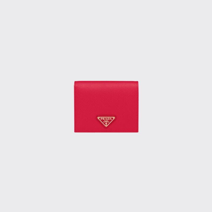 プラダ サフィアーノトライアングル 財布  素材:レザー 色:ブラック
レッド
ライトブルー
ピンク