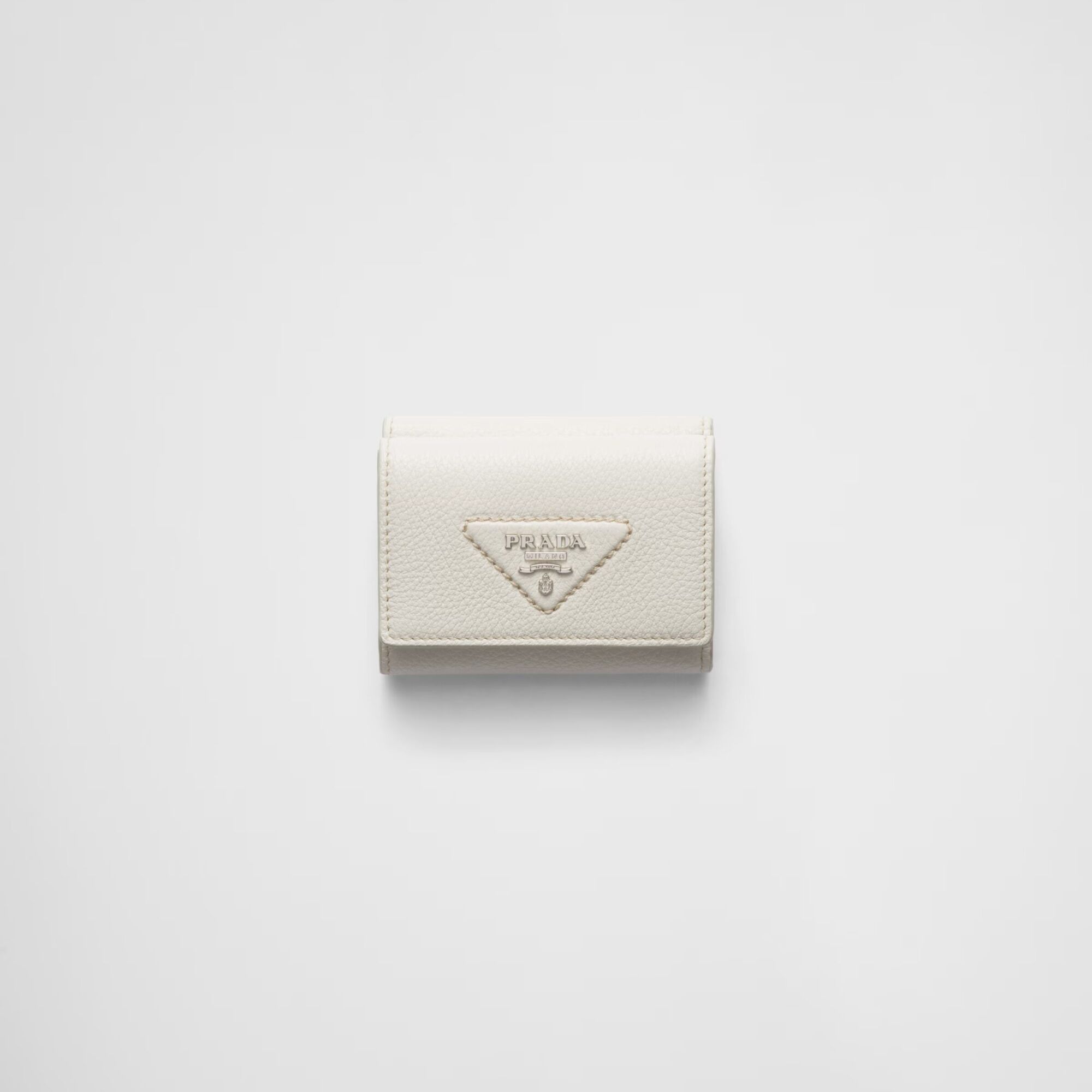 プラダ ヴィッテロダイノレザー 財布  素材:レザー 色:オフホワイト/ブラック/ライトグレー