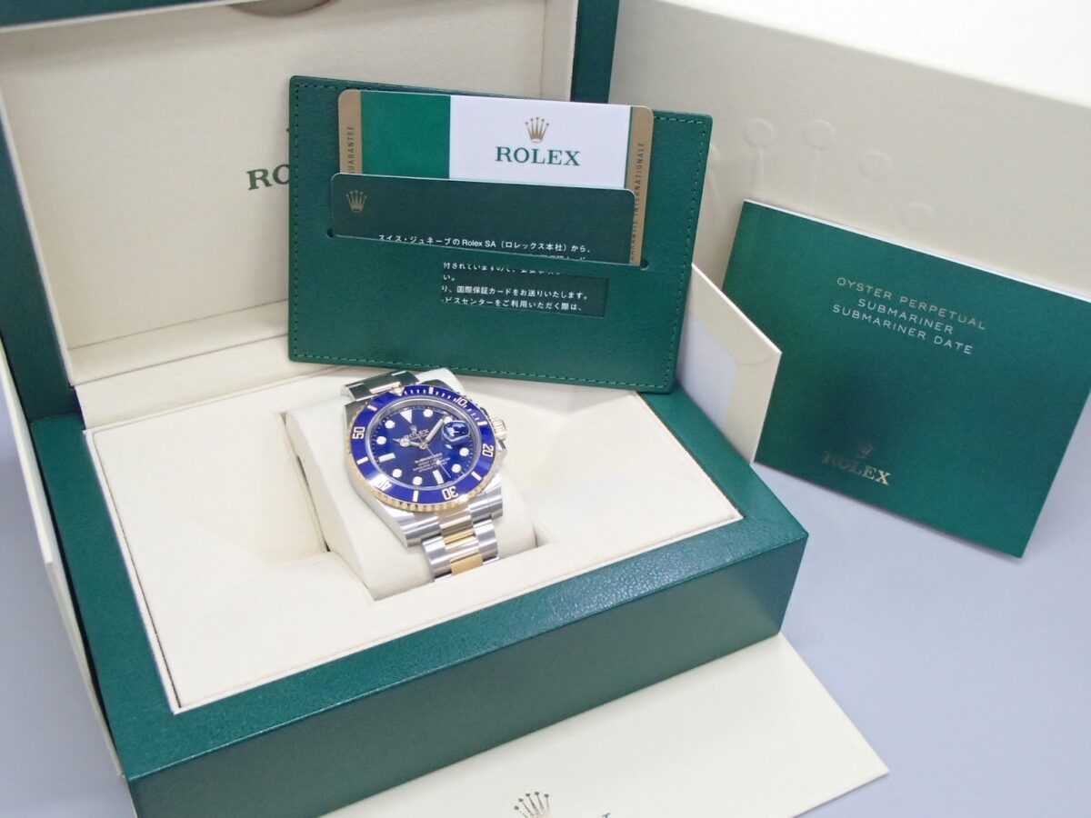 ROLEX サブマリーナ 116613LB ブルー文字盤 メンズ腕時計　箱、保証書、取扱説明書冊子セット 　グリーンタグ付き　余りコマ2個　可動品
