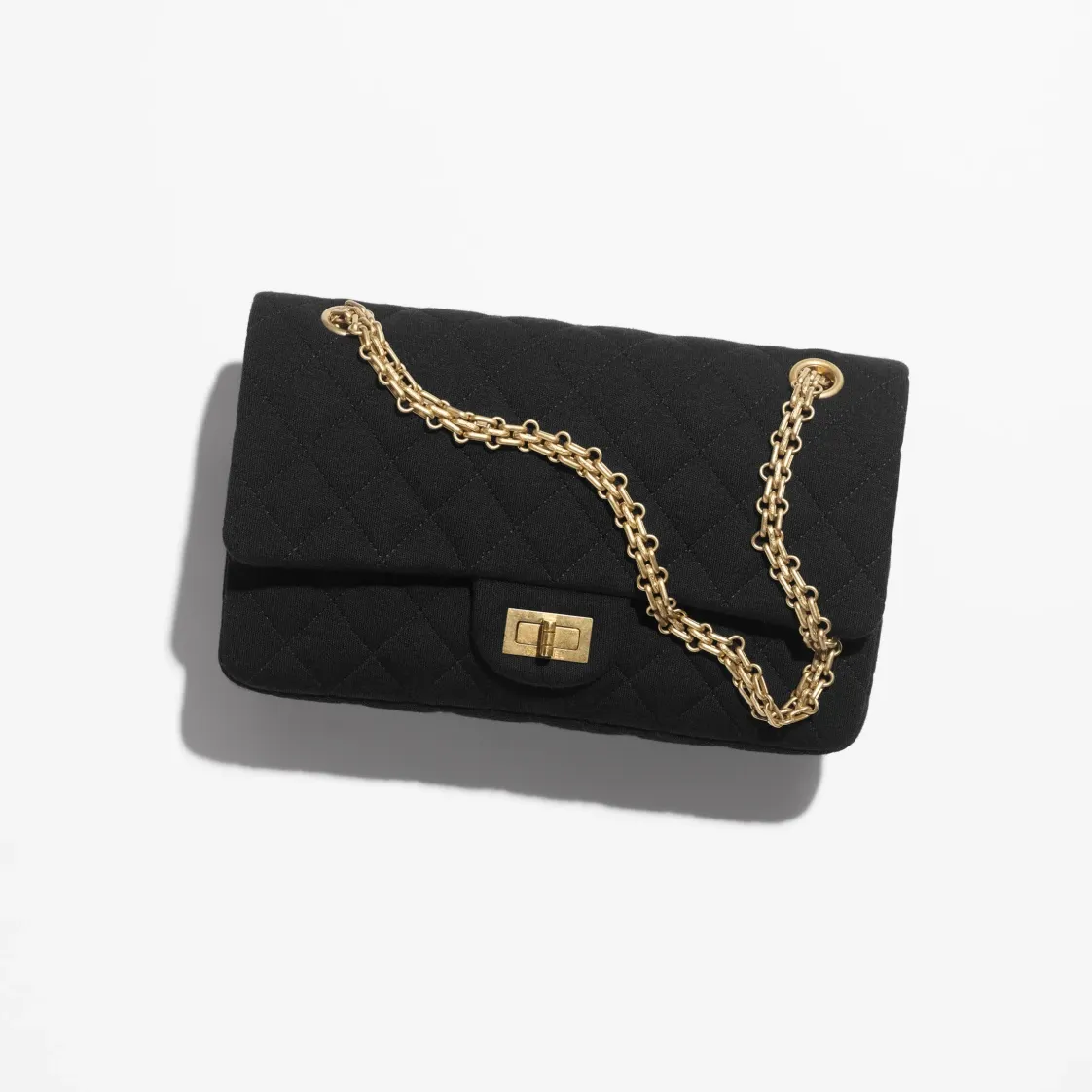 シャネル 2.55 ハンドバッグ 素材:ウール ジャージー 色:ブラック