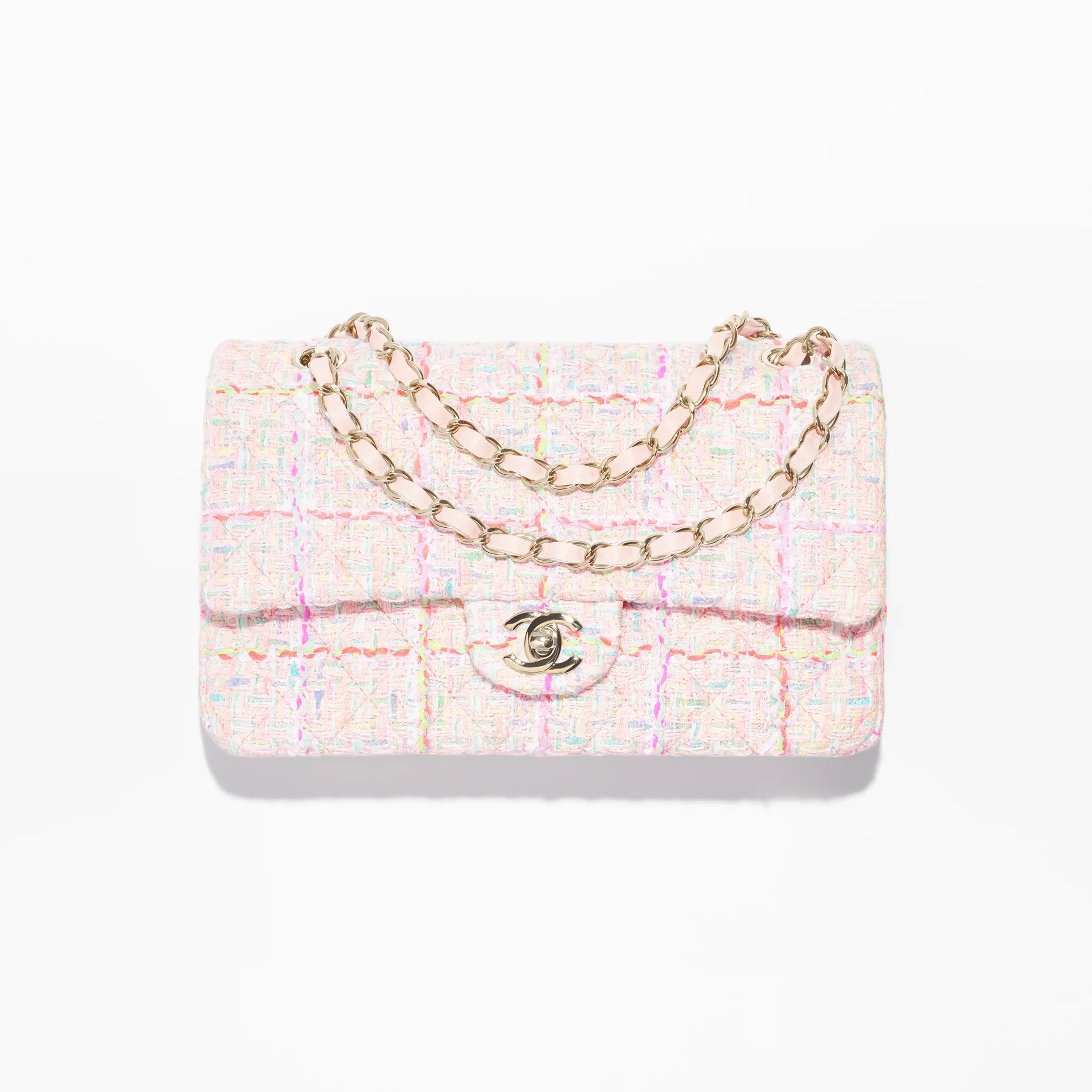 シャネル クラシック ハンドバッグ 素材:ツイード 色:ホワイト & ブラック
マルチカラー
パープル & シルバー