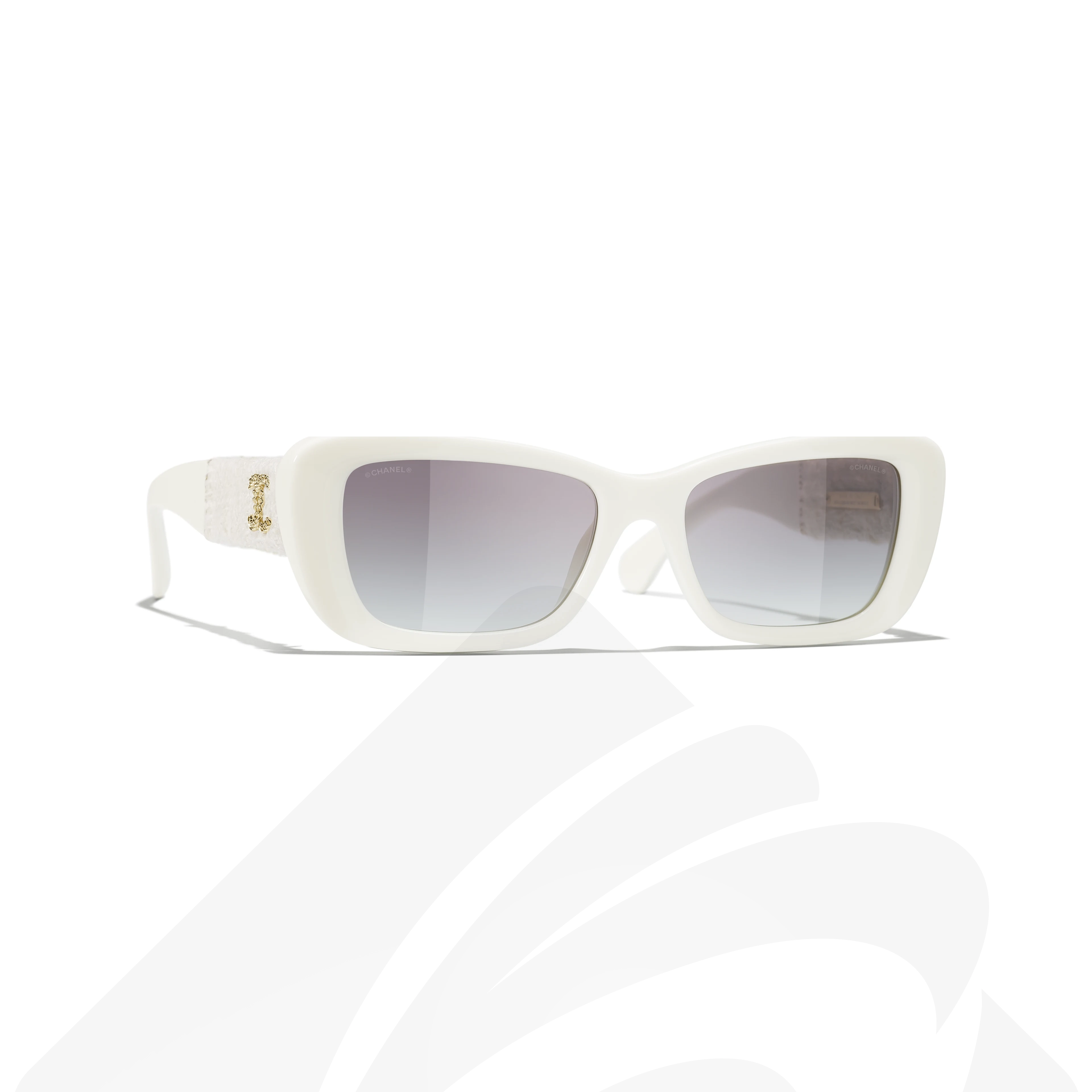 シャネル レクタングル シェイプ アイウェア  素材:ホワイト/バーガンディー/グリーン/トータス/ブラック 色:アセテート & ツイード