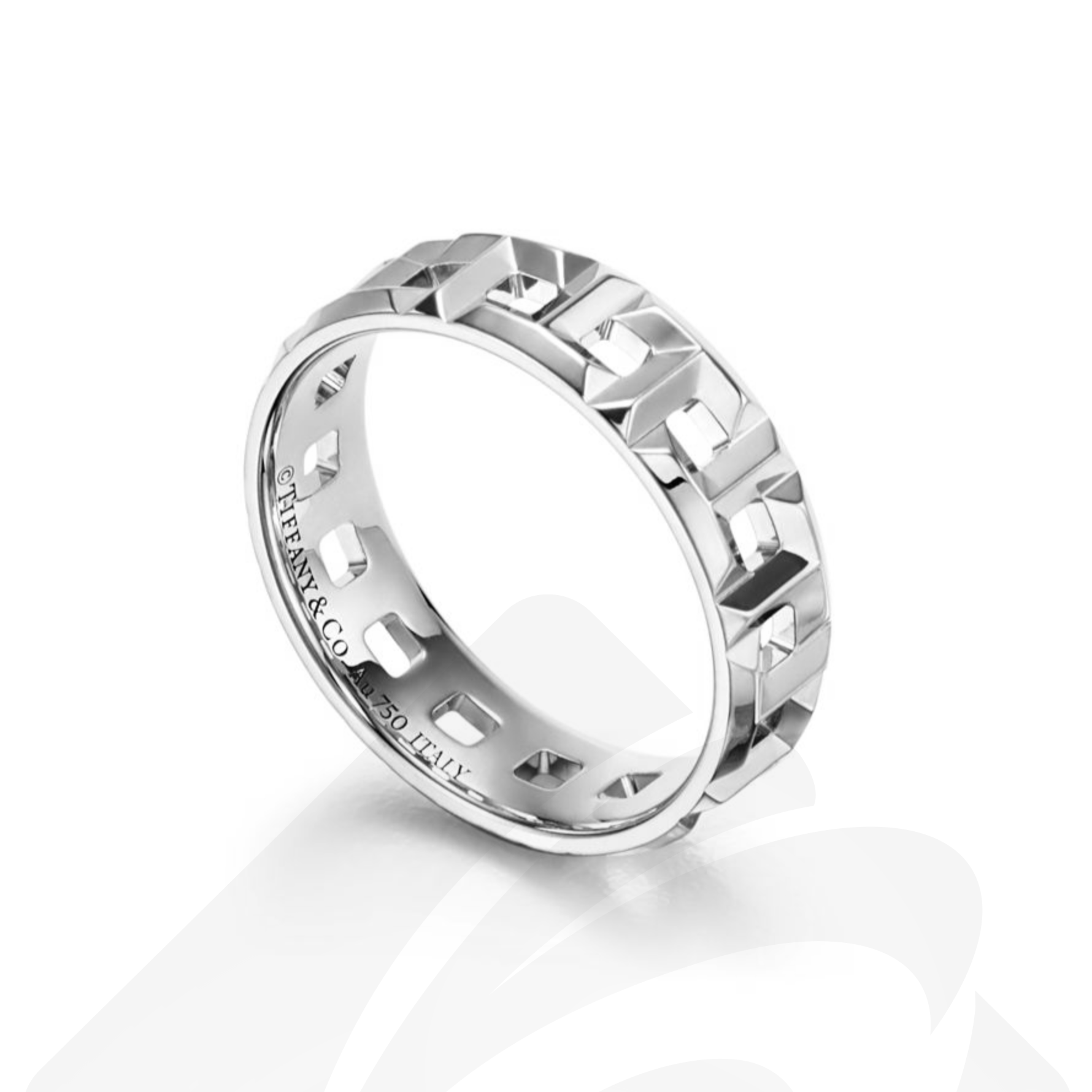 ティファニー T トゥルー ワイドリング 素材:18Kホワイトゴールド 色:--