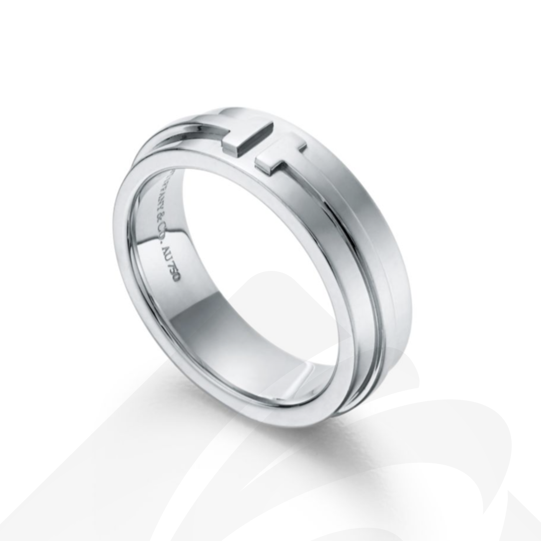 ティファニー T ワイド リング 素材:18Kホワイトゴールド 色:--