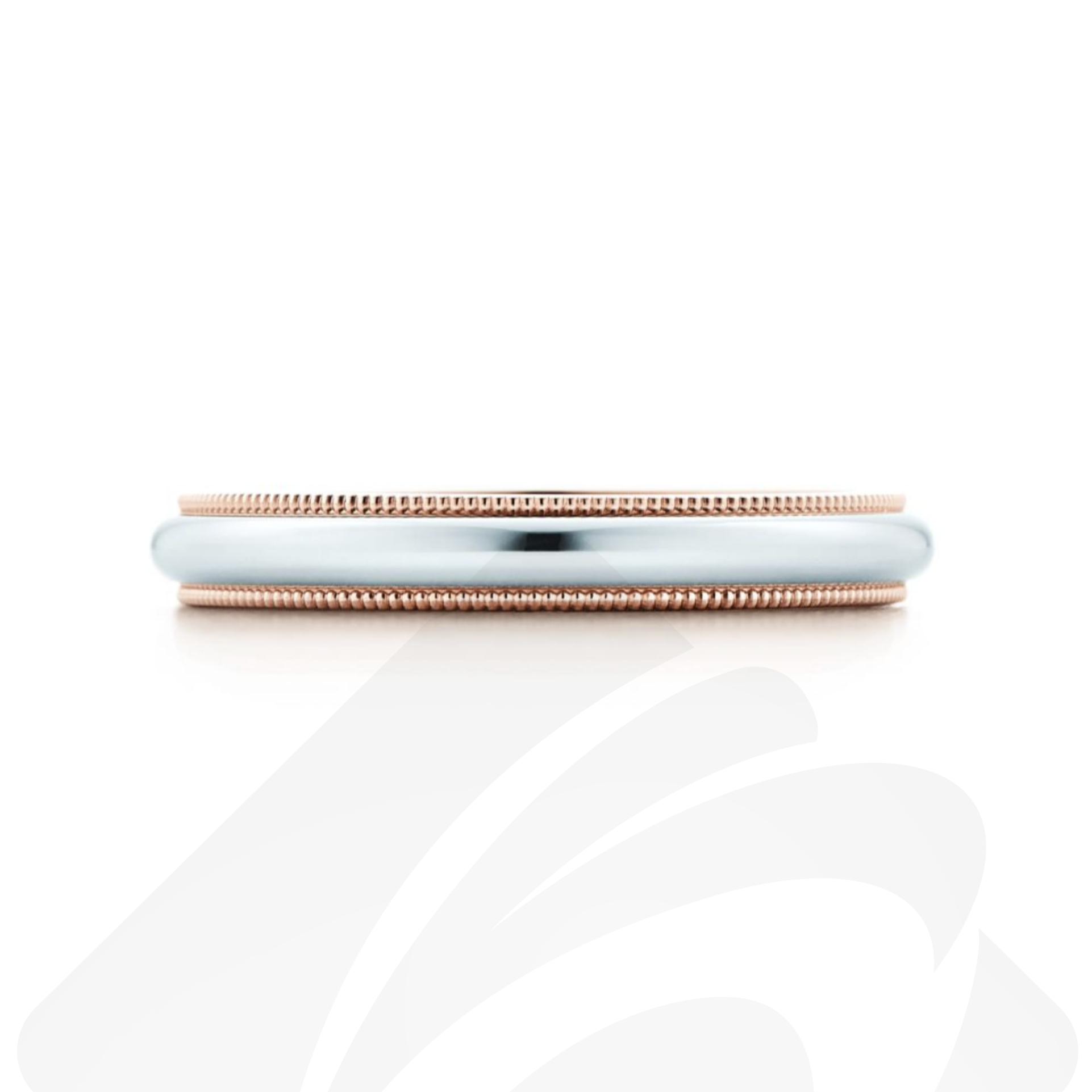 ティファニー トゥギャザー ミルグレイン バンド リング 素材:プラチナ 、ローズゴールド 色:--