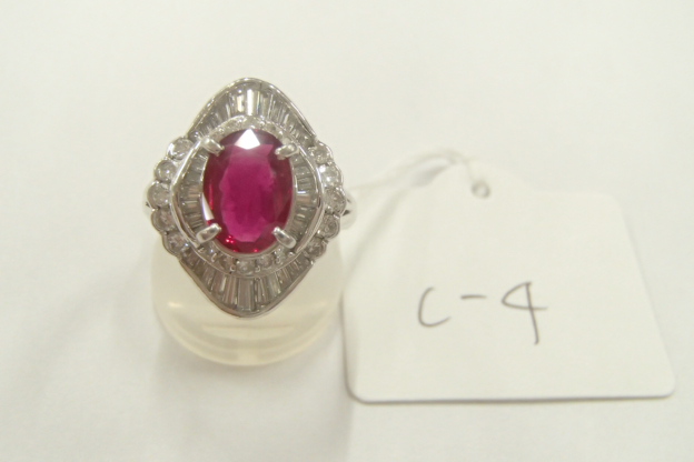 Pt900 ルビー 9.2g 1.78ct D1.09 