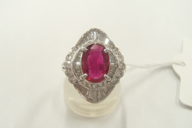 Pt900 ルビー 9.2g 1.78ct D1.09 