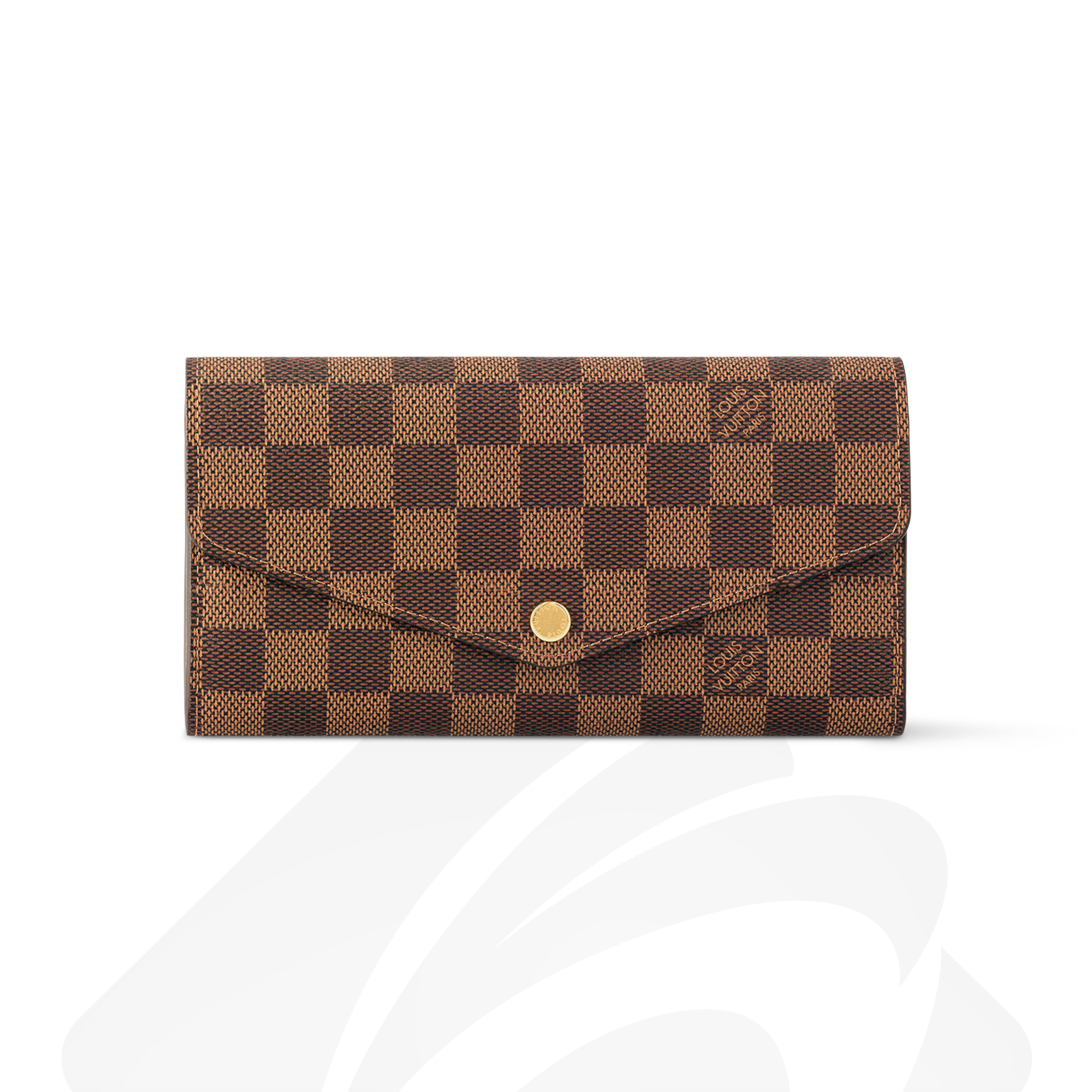 ルイ・ヴィトン ポルトフォイユ・サラ 素材:ダミエ・エベヌ 色:ローズ・バレリーヌ