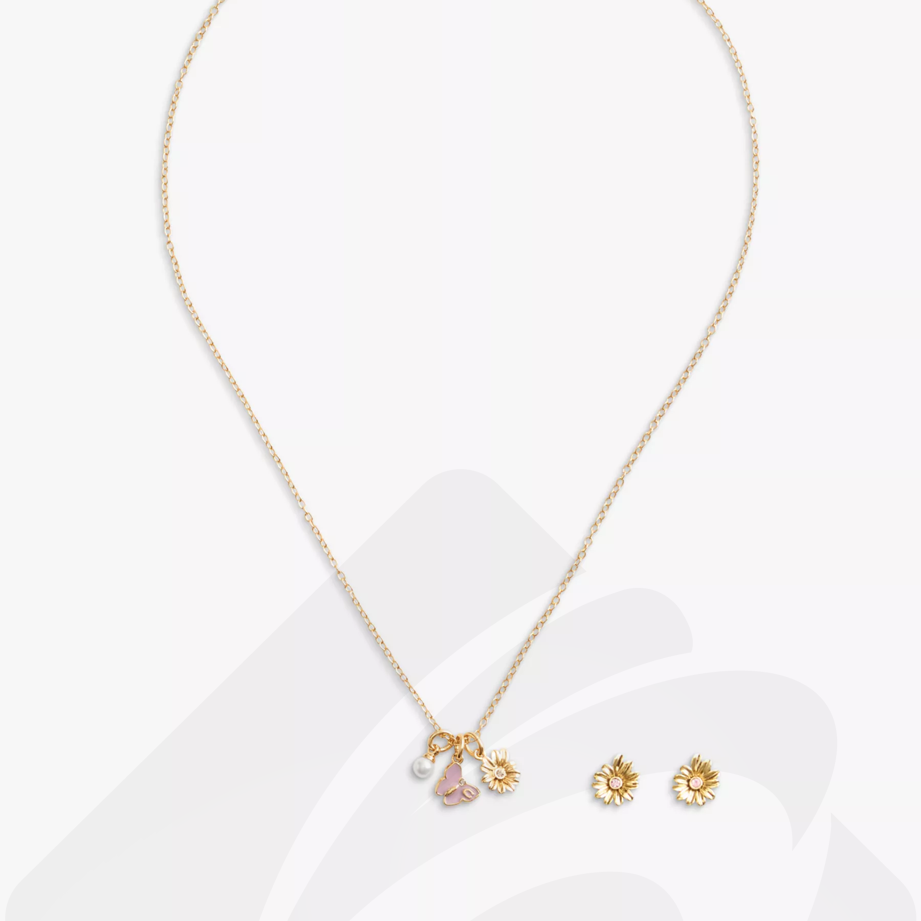 コーチ ガーデン チャーム ペンダント ネックレス アンド ピアス セット  素材:-- 色:ゴールド