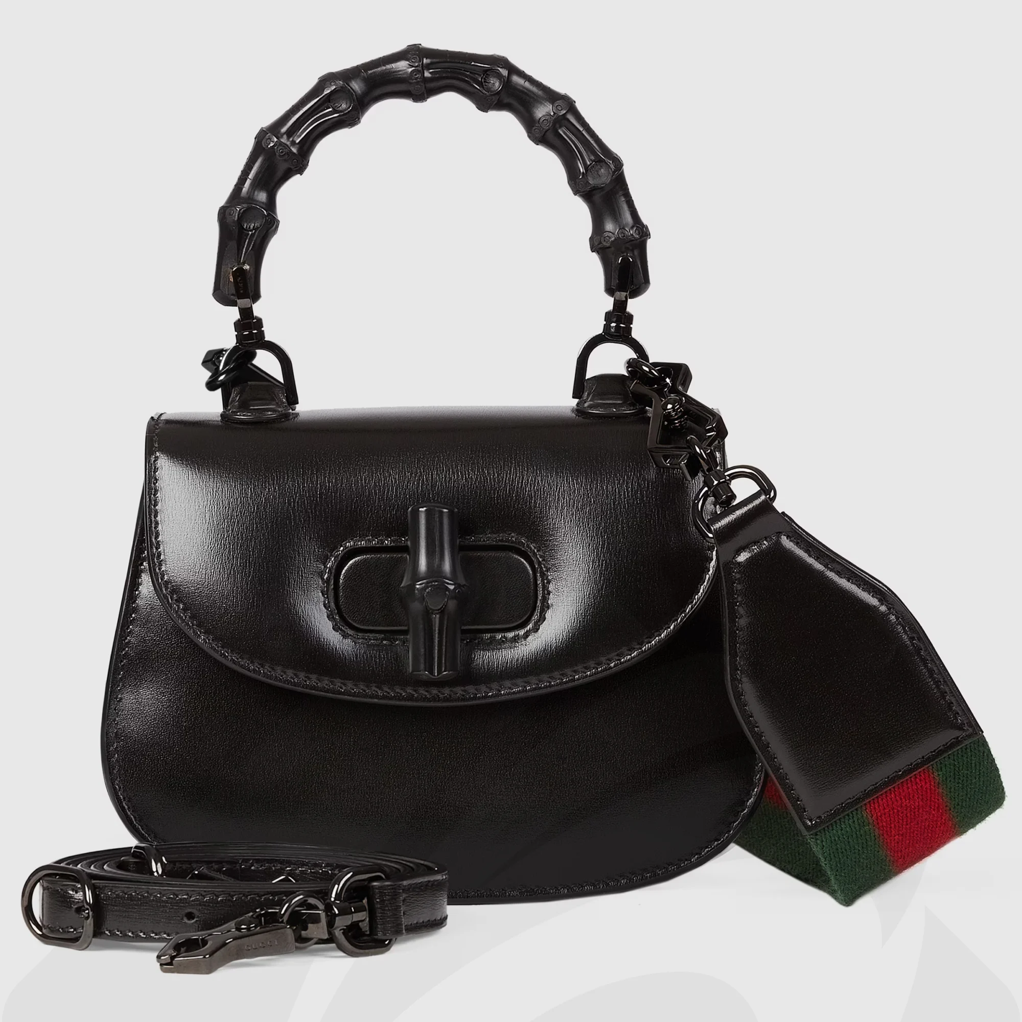 グッチ グッチ バンブー 1947 ミニ トップハンドルバッグ 素材:レザー 色:ブラック