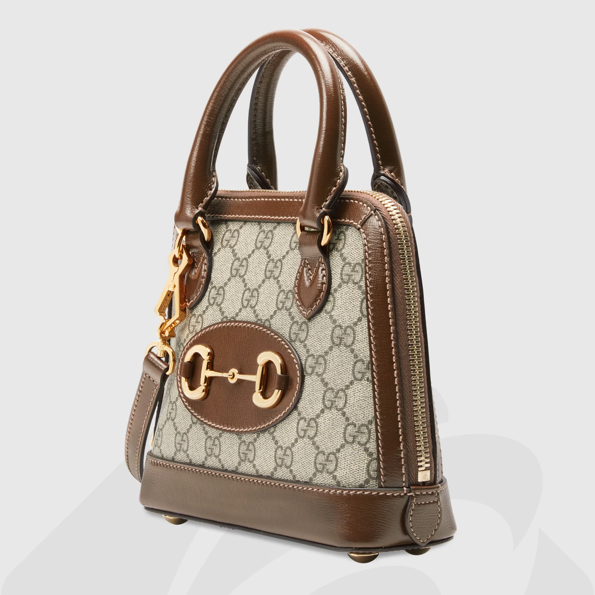 グッチ グッチ ホースビット 1955ミニ トップハンドルバッグ 素材:GGスプリーム キャンバス 色:ベージュ
