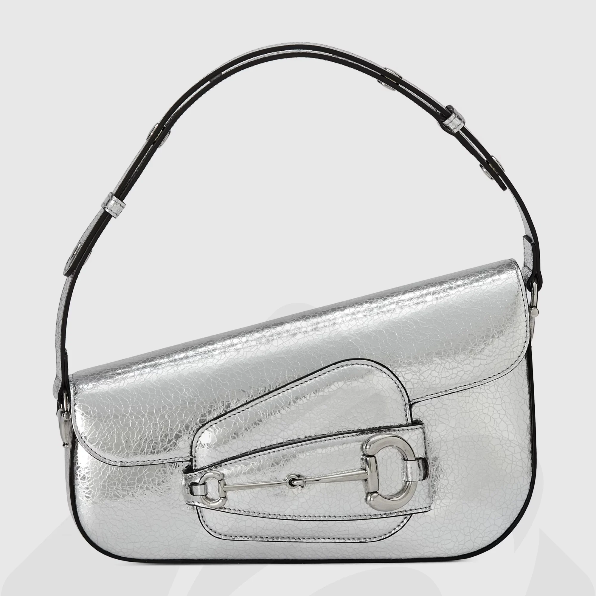 グッチ グッチ ホースビット 1955スモール ショルダーバッグ 素材:クラシックレザー 色:メタリックシルバー