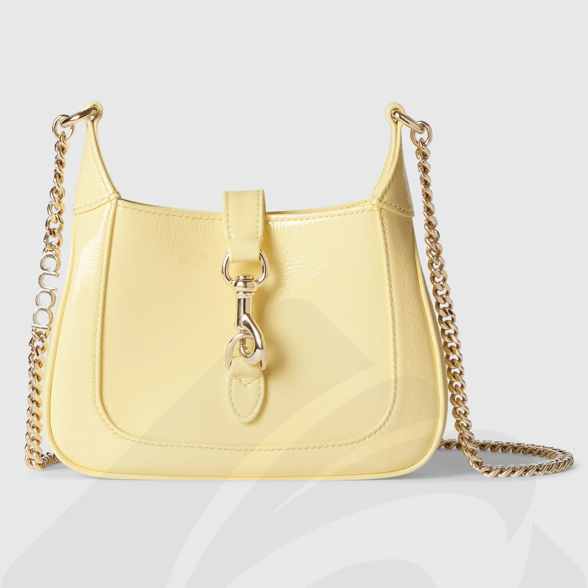 グッチ ジャッキーノッテミニバッグ 素材:ライトイエロー パテントレザー 色:ライトイエロー