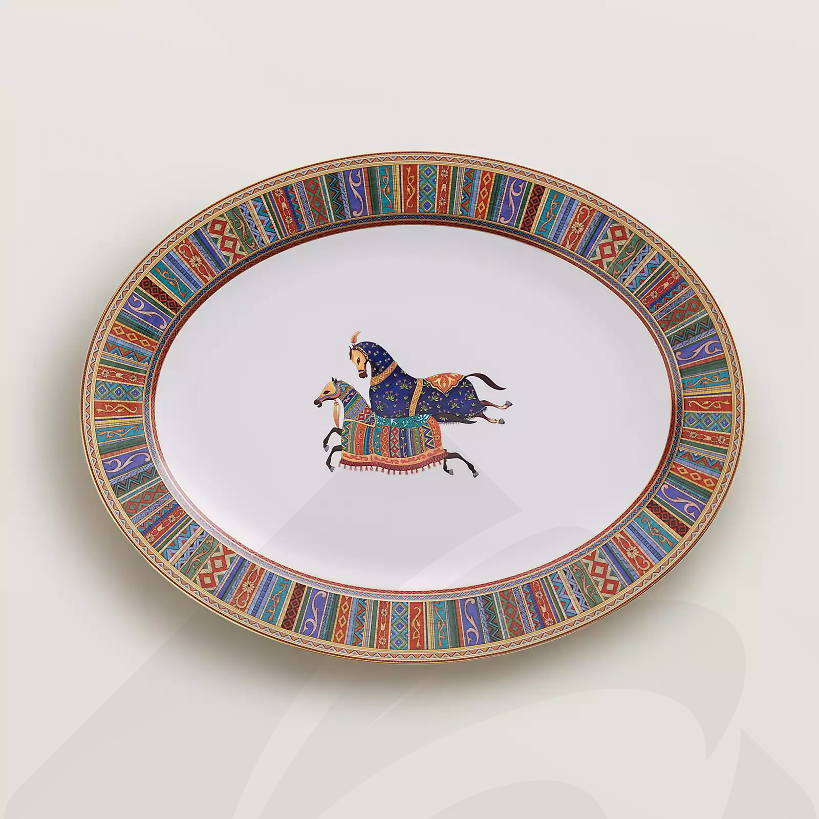 エルメス オーバルプラッター 〈シュヴァルドリアン〉 GM 素材:ポーセリン 色: