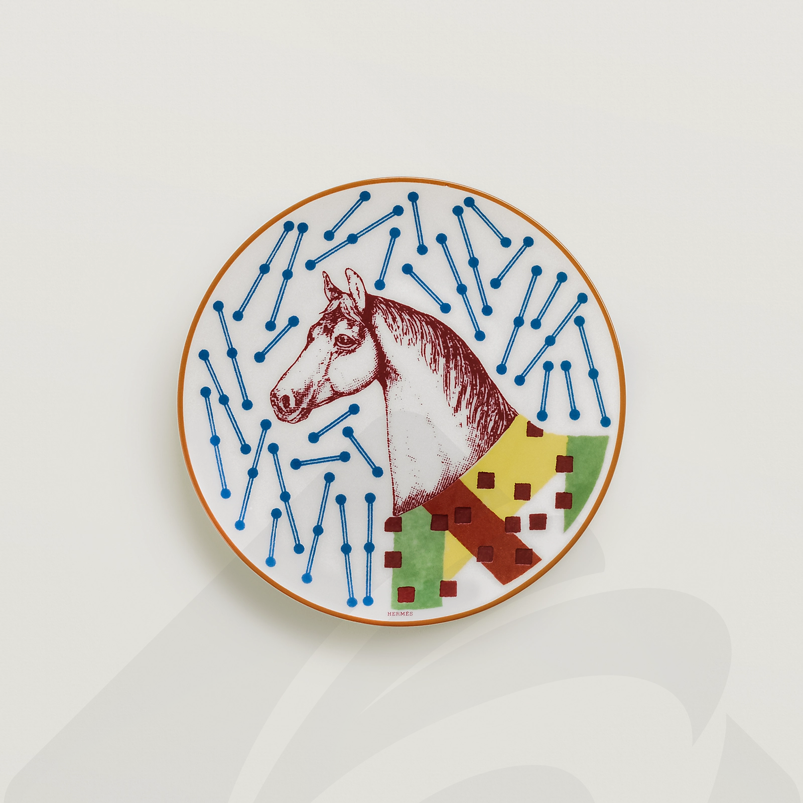 エルメス スモールプレート〈エルメス・イポモビル〉 No4 素材:ポーセリン 色: