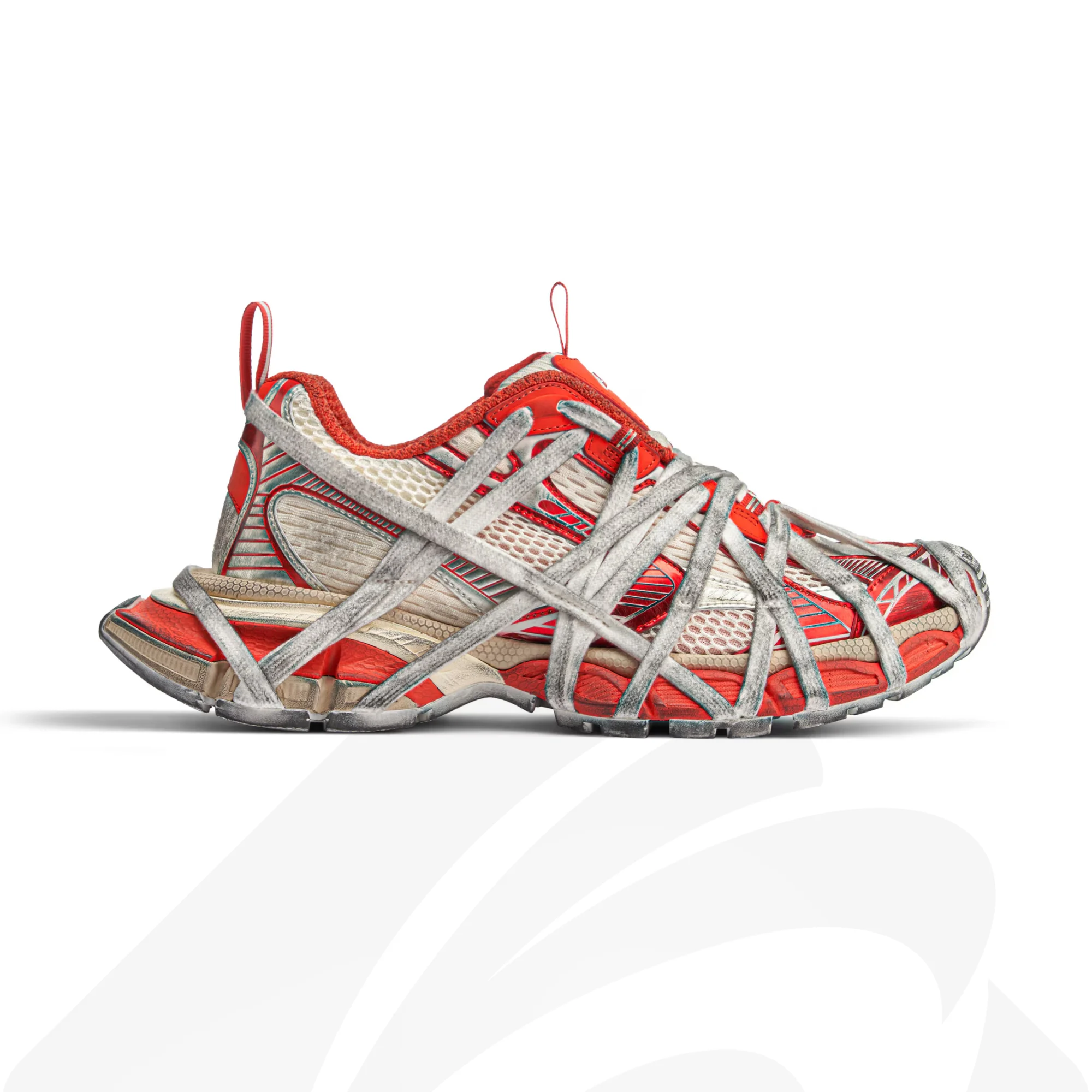 バレンシアガ 3XL EXTREME LACE スニーカー 素材:ポリエステル×ポリウレタン 色:タンジェリン×ベージュ