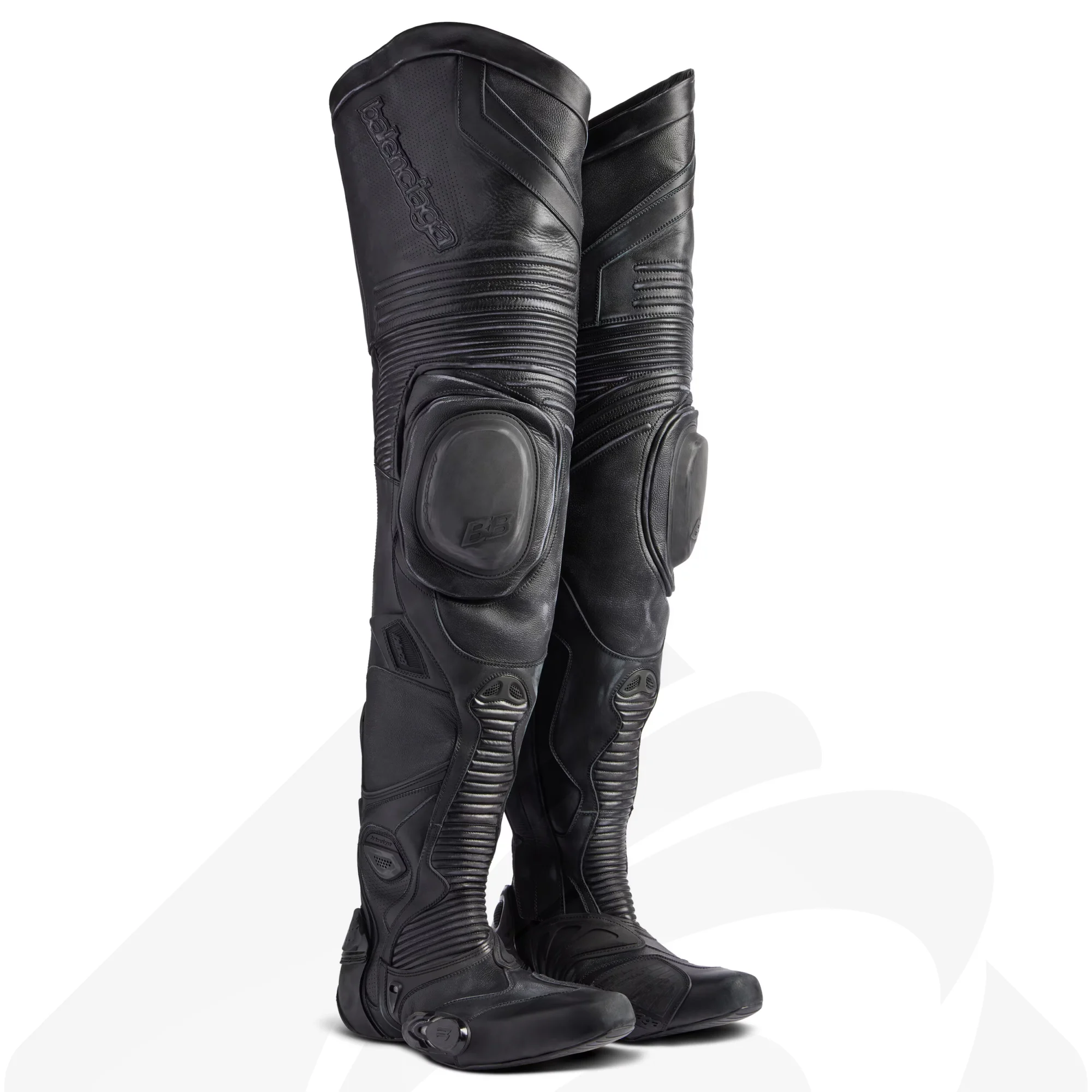 バレンシアガ BIKER オーバーニー ブーツ 素材:カーフスキン 色:ブラック