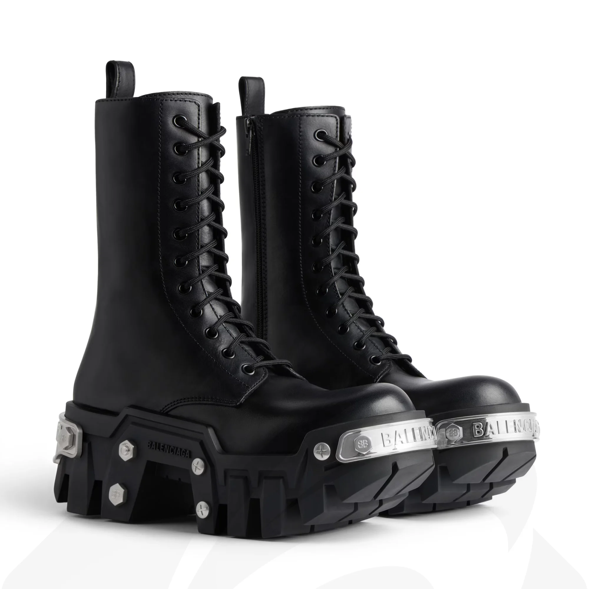 バレンシアガ BULLDOZER レースアップブーツ 素材:カーフスキン 色:ブラック
