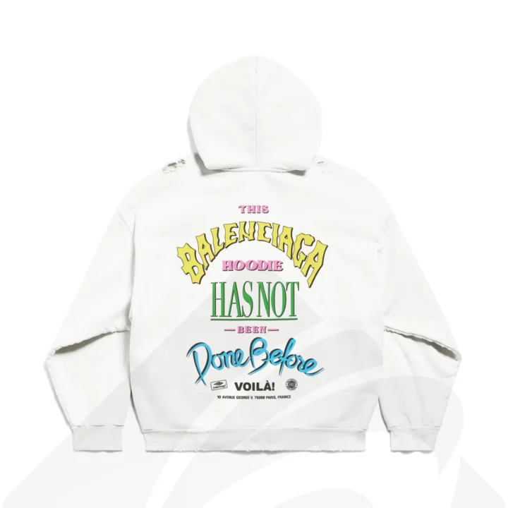 バレンシアガ NOT BEEN DONE ジップアップ HOODIE  素材:コットン100％ 色:オフホワイト