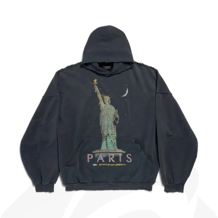 バレンシアガ PARIS LIBERTY HOODIE  素材:コットン100％ 色:ブラック