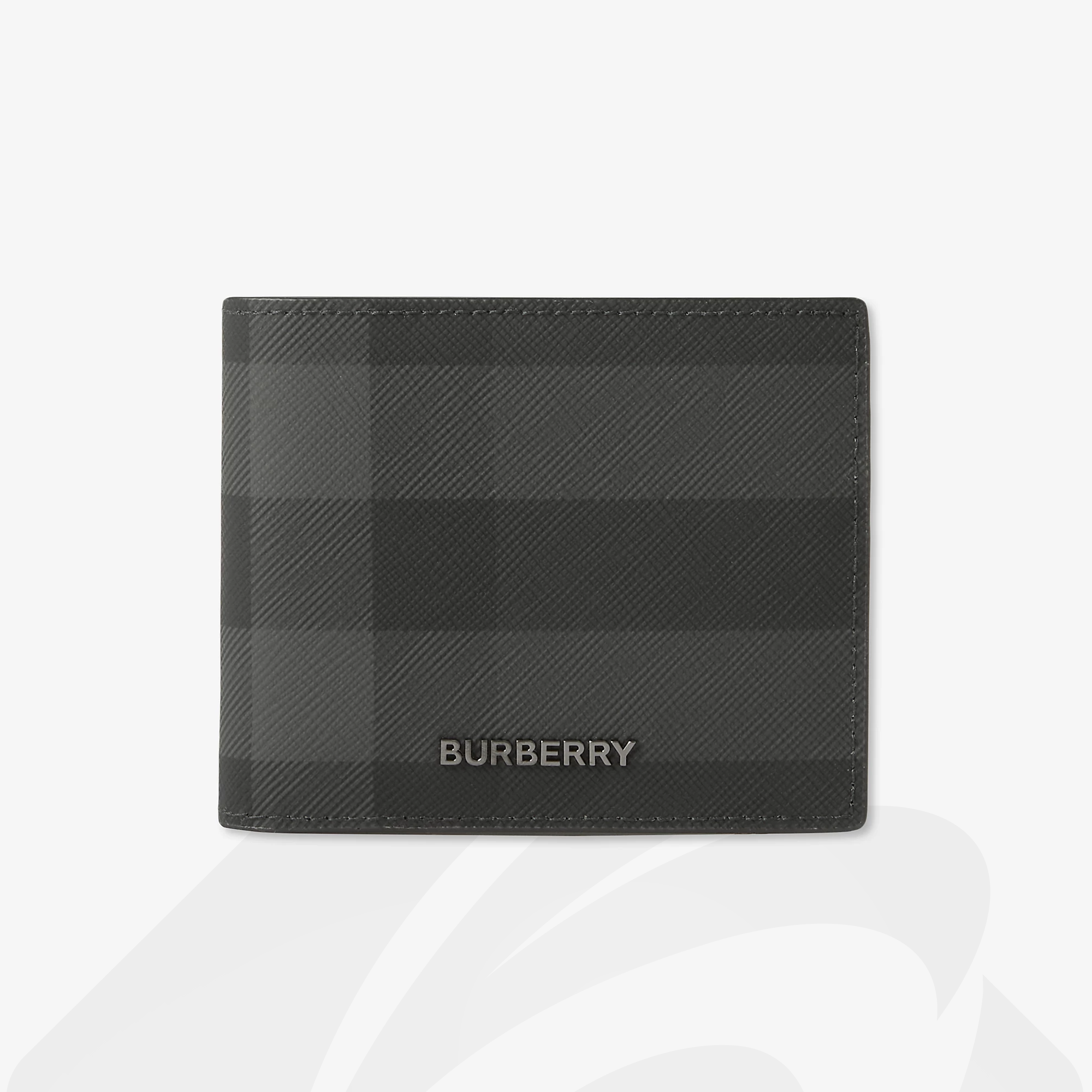 バーバリー チェック スリム バイフォールドウォレット 素材: 色:チャコール
