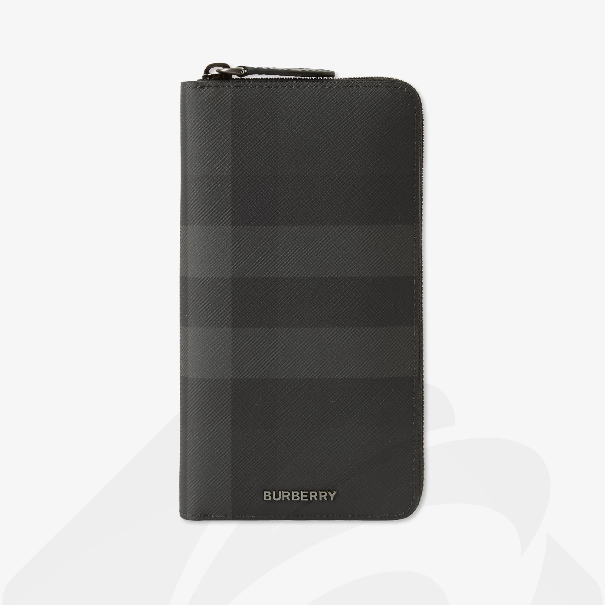 バーバリー チェック ジップウォレット 素材: 色:チャコール