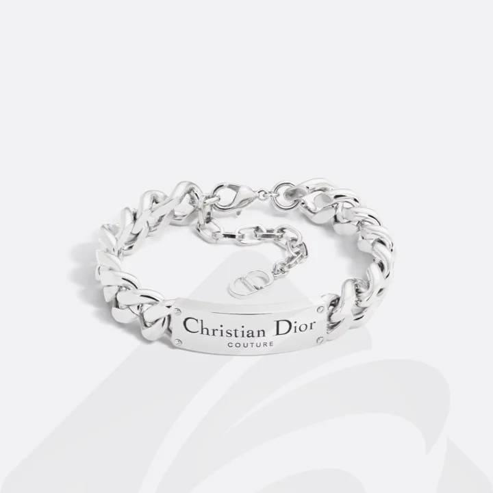 クリスチャン・ディオール Christian Dior Couture チェーンリンク ブレスレット  素材:真鍮 色:シルバー