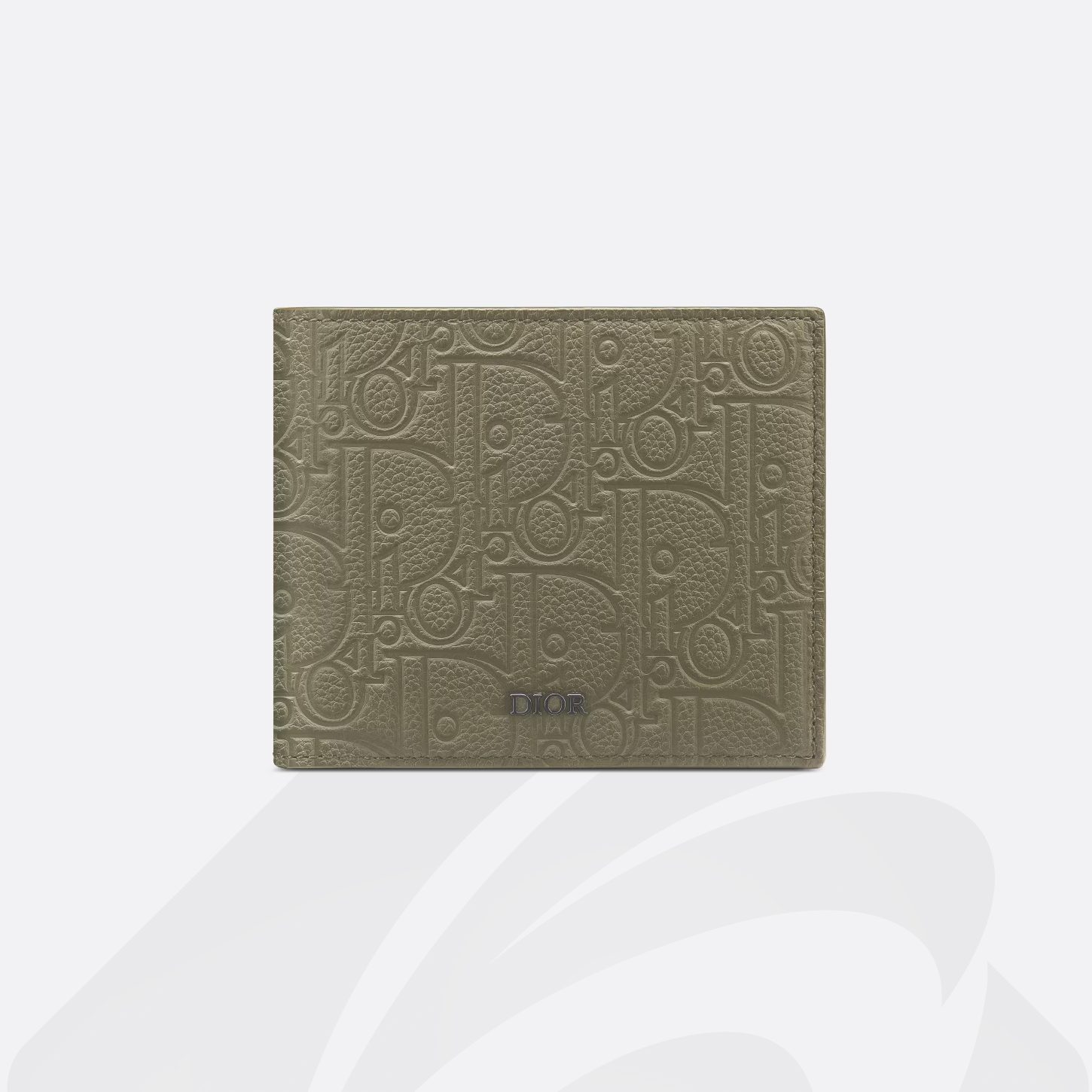 クリスチャン・ディオール 2つ折りウォレット  素材:ディオール グラビティ レザー 色:カーキ/ブラック