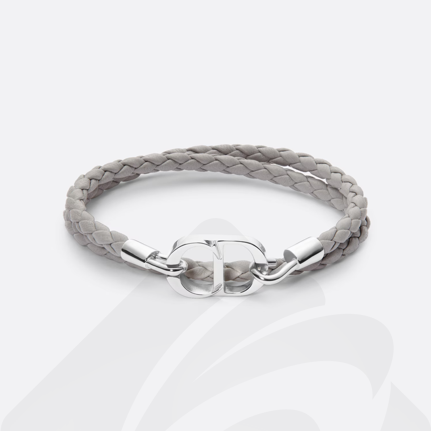 クリスチャン・ディオール CD Icon ブレイドレザー ダブルブレスレット  素材:ラムスキン & 真鍮 色:グレー/ブラック/ブラウン