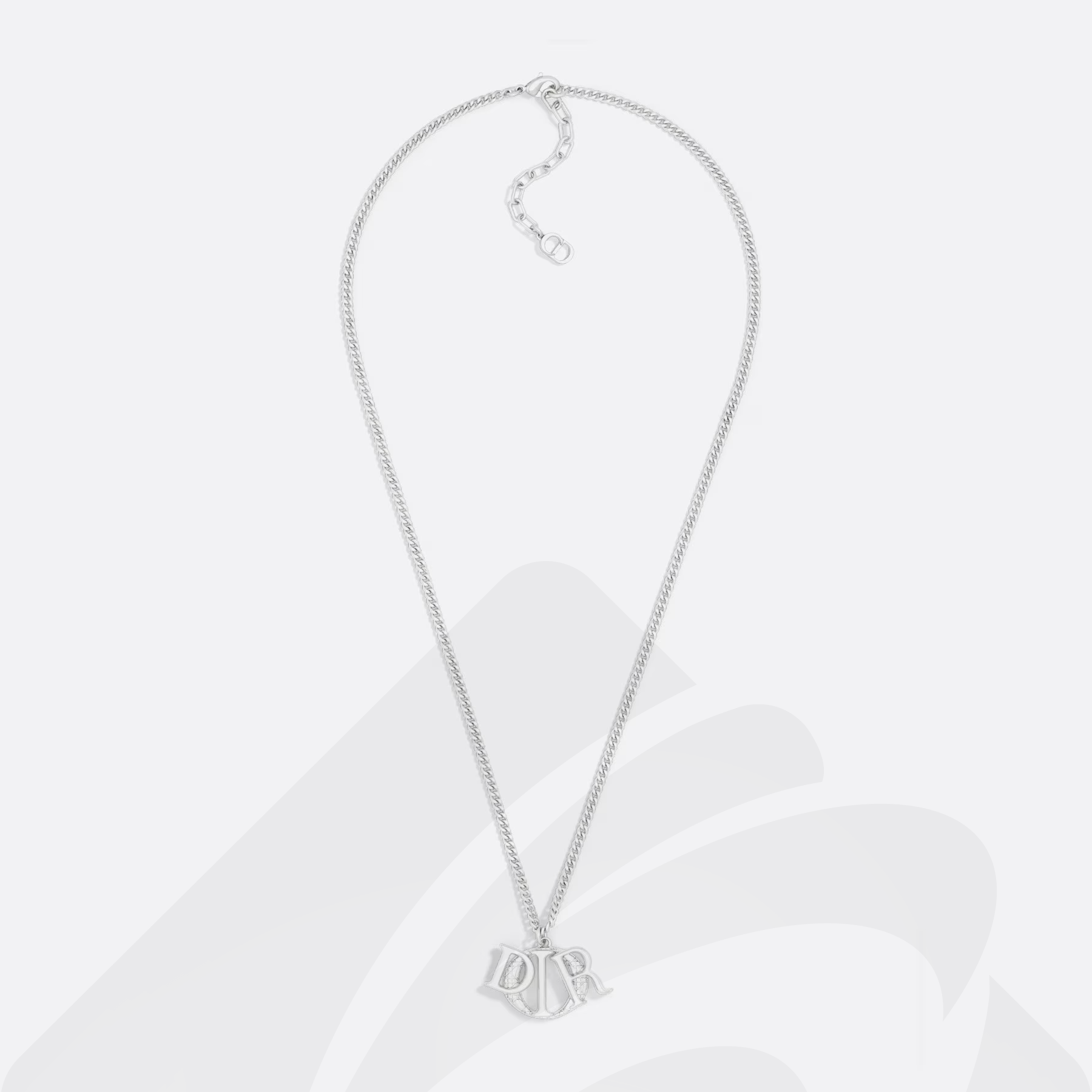 クリスチャン・ディオール Dior Charm ペンダントネックレス  素材:真鍮 色:シルバー