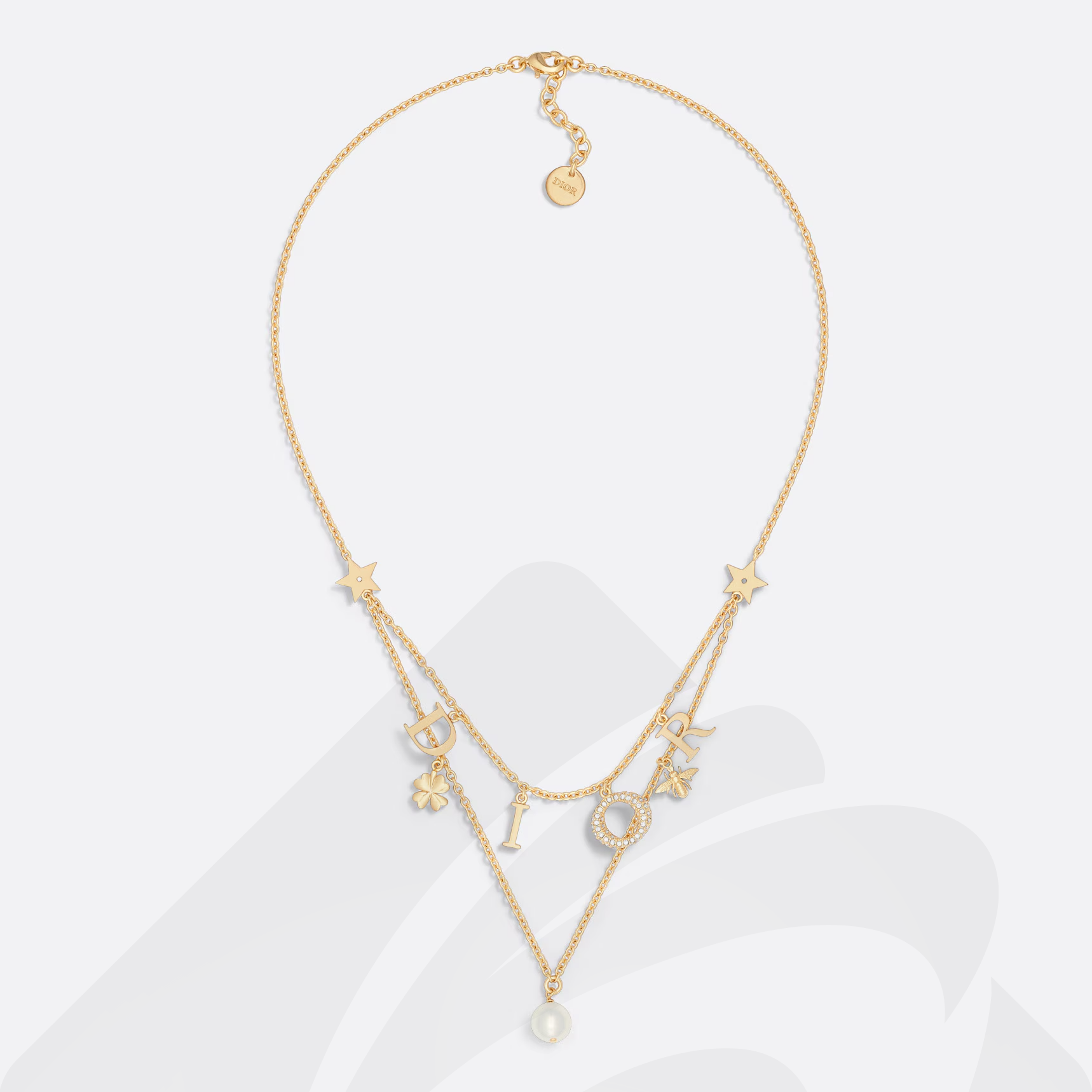 クリスチャン・ディオール Dio(r)evolution ネックレス  素材:メタル・レジンパール・クリスタル 色:ゴールド