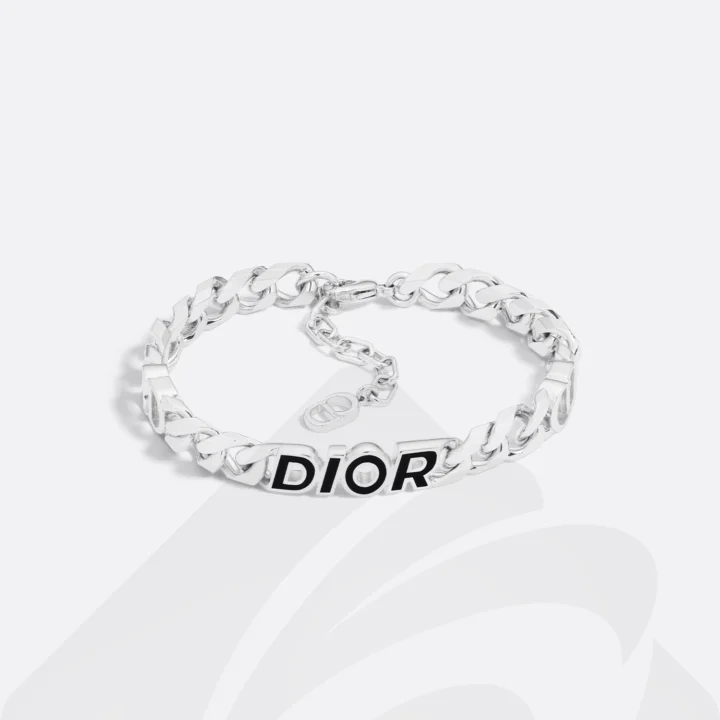 クリスチャン・ディオール Dior Italic チェーンリンク ブレスレット  素材:真鍮 & レジン 色:シルバー