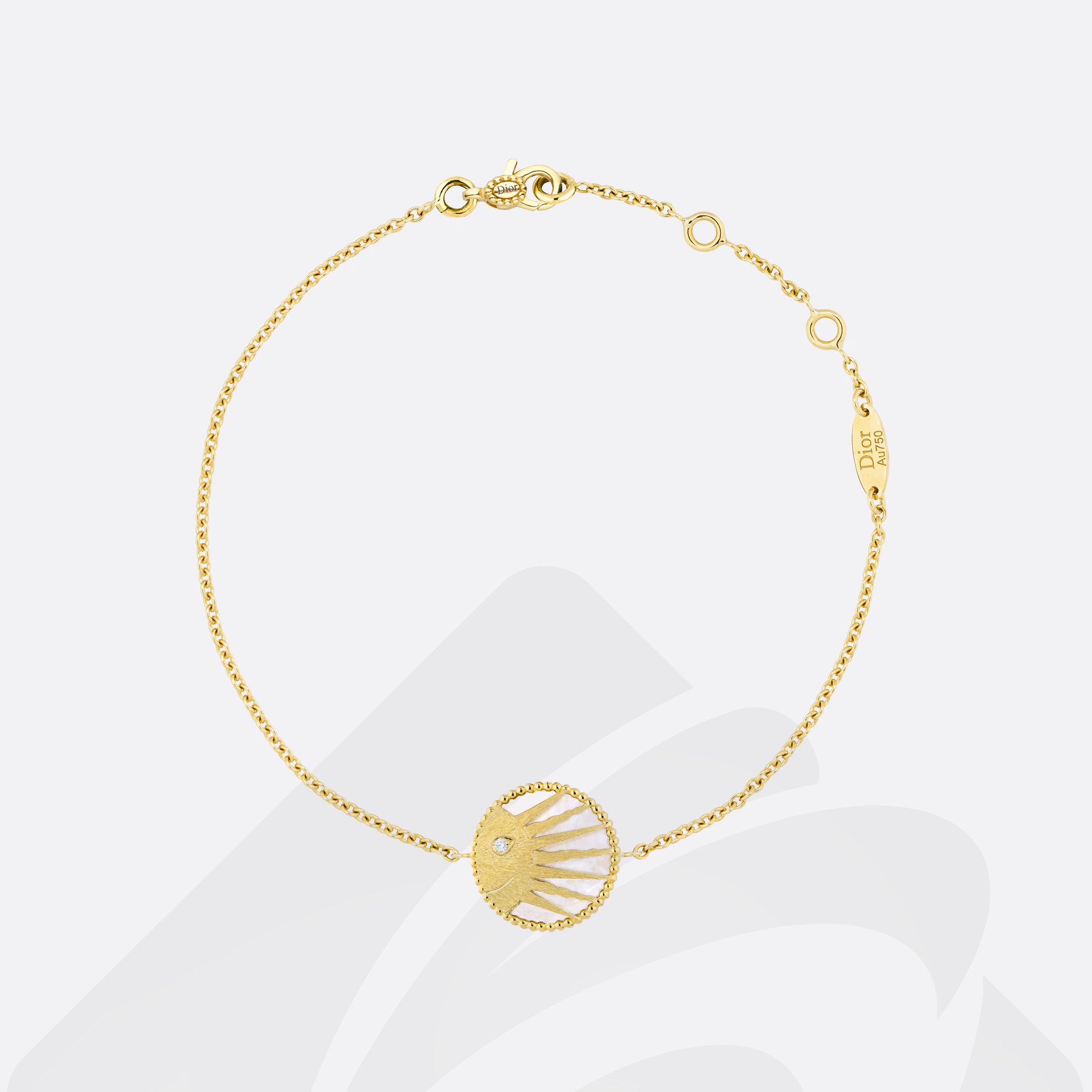 クリスチャン・ディオール Rose Céleste ブレスレット  素材:イエロー＆ホワイトゴールド・ダイヤモンド・マザーオブパール・オニキス 色:イエロー＆ホワイトゴールド