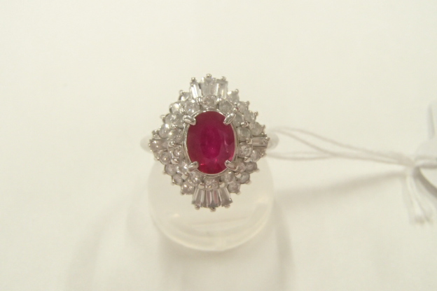 Pt900　ルビー　8.2g 1.128ct 0.28 0.62 