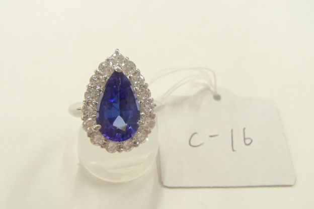 Pt900 タンザナイト3.26ct D1.16ct リング 9.2g