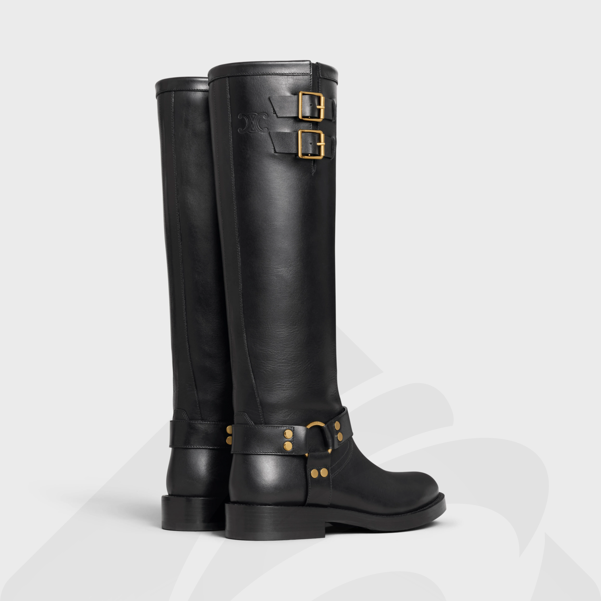 【直営・関税送料込】Les bottes Celine トリ LES BOTTES CELINE TRIOMPHE HIGH BOOT in PATENT CALFSKIN