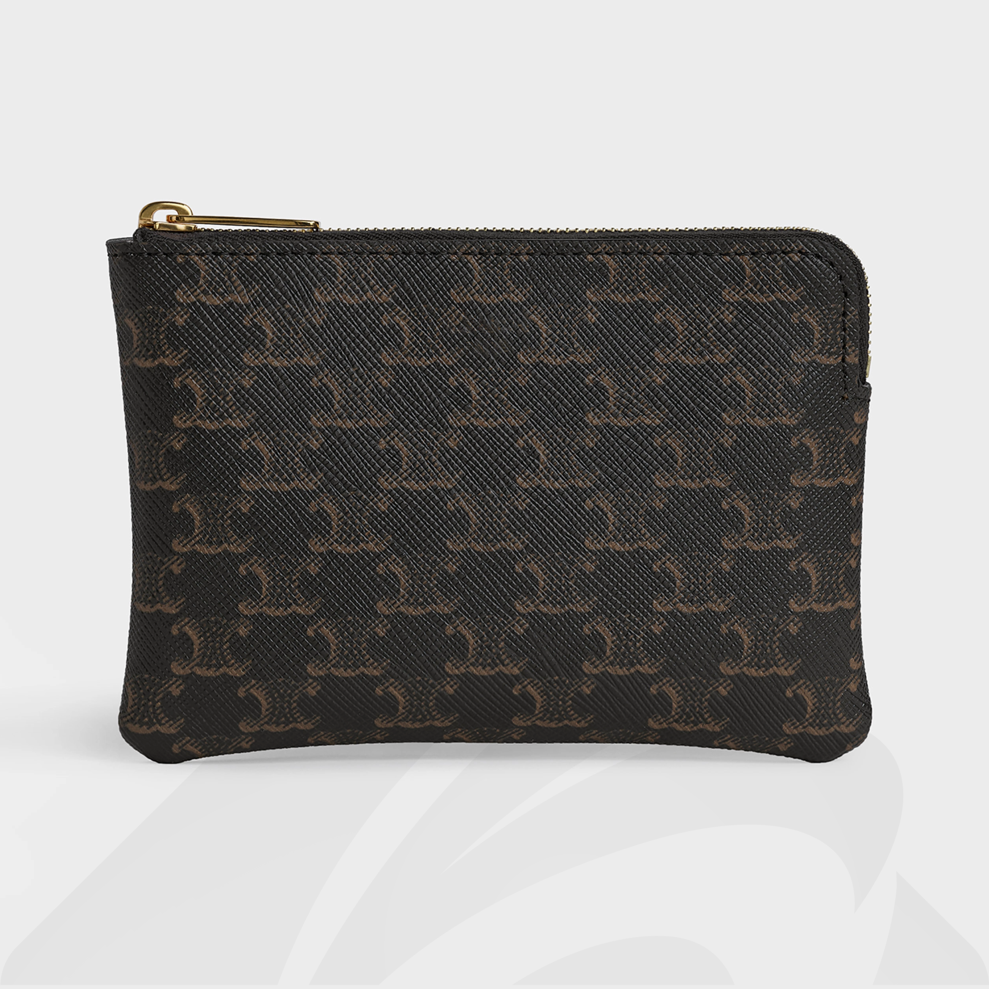 セリーヌ フック付きコイン & カードポーチ  素材:トリオンフキャンバス 色:ブラック