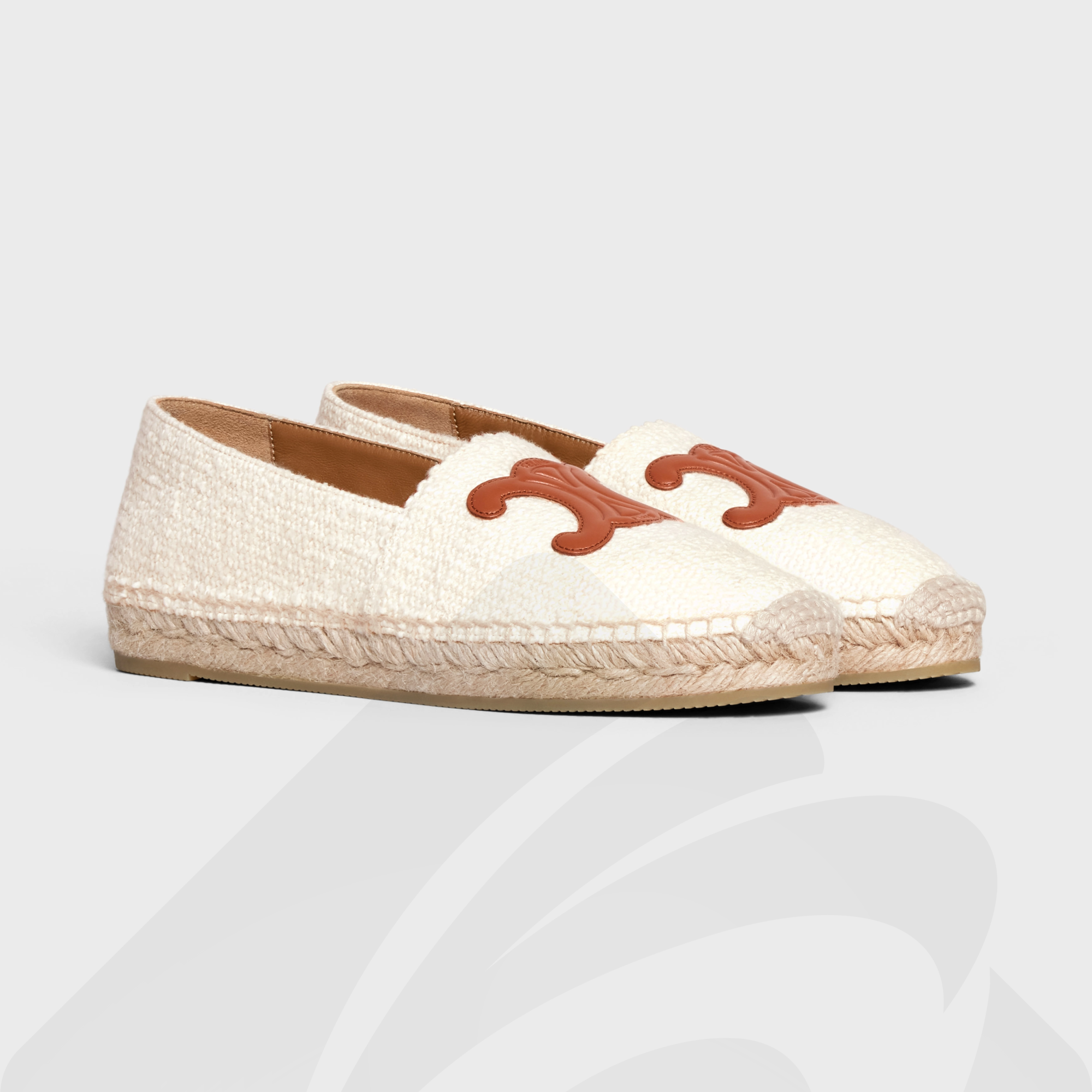 セリーヌ CELINE エスパドリーユ 素材:ツイード&カーフスキン
色:・クリーム